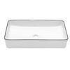 Couoko 24"x14" Rectangular Vessel Sink Above Counter Modern White with