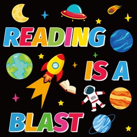 Space Theme Reading Classroom Bulletin Board Decors, Outer Space Reading Posters for Classroom Library Wall Decoratons, Preschool Elementary Middle School Student Eduactional Supplies