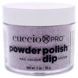 Cuccio Colour Powder Nail Polish - Lacquer For Manicures And Pedicures -Pigmented Powder That Is Finely Milled -Finish With A Flawless Rich Color - Deep Purple Glitter - 1.6 Oz, (I0097873)