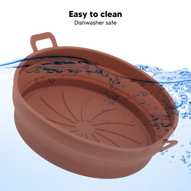 2PCS Fryer Silicone Liners Round 21cm Diameter with Handle Fryer