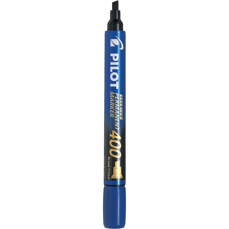 Pilot Marcador Permanente SCA400, punta de cincel, tinta azul, 12