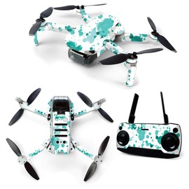 MightySkins Skin for DJI Mavic Mini Portable Drone Quadcopter - Teal Splatter | Protective, Durable, and Unique Vinyl Decal wrap Cover | Easy to Apply, Remove, and Change Styles | Made in The USA