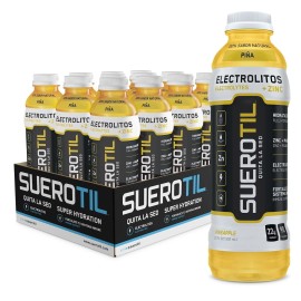 Suerotil - Sugar-Free Electrolyte Hydration Beverage - Pineapple, 20oz (12 Pack)