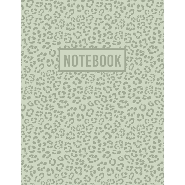 Notebook: Earth Tone Leopard Print - Sage + Mint Green