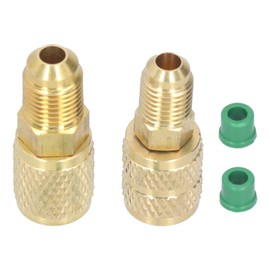 Tissting R410 to R22 Adapter, 1/4SAE Air Conditioner Straight Swivel Adapter Fitting High Voltage Interface Conversion Head Converter for HVAC Air Conditioner Mini Split System