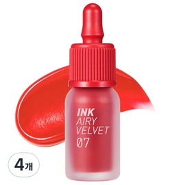 Peripera Ink The Airy Velvet Lip Tint, No. 7 Heart Bombing, 4 pcs / 페리페라 잉크 더 에어리 벨벳 립틴트, 7호 심장폭격, 4개
