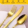 30 Pcs Gold Hammered Silverware Set Service for 6,with Steak