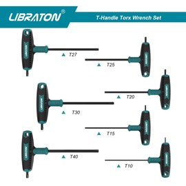 LIBRATON T Handle TORX Keys, Star Torx Key T-Handle Set, T-Handle Wrench Set, Bike Repair Tool with Storage Case, 7 Pieces