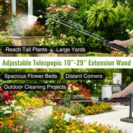 32 FT Hose Battery Powered Sprayer Wand with 32" Electric Sprayer&3 Speeds