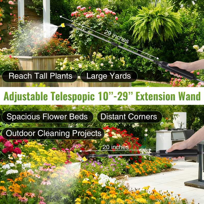 32 FT Hose Battery Powered Sprayer Wand with 32" Electric