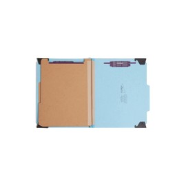 Smead FasTab Hanging Pressboard Classification Folder with SafeSHIELD Fasteners, 2 Dividers, 2/5-Cut Built-in Tab, Letter Size, Blue, 10 per Box (65115)