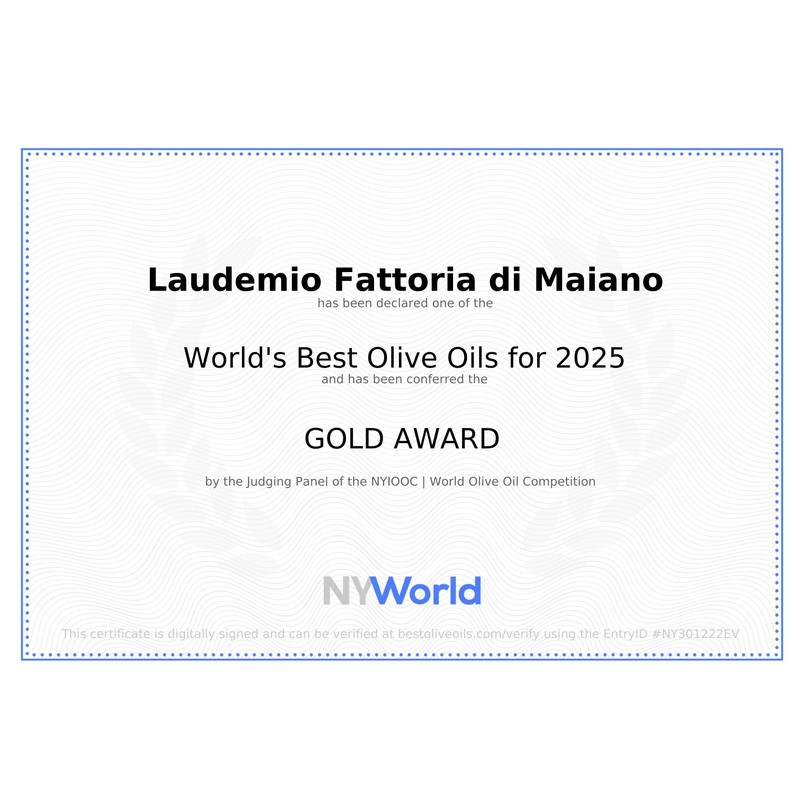 Sanniti Laudemio Organic Extra Virgin Olive Oil Fattoria di Maiano,
