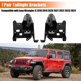 Yumzeco 2PCS Compatible with Jeep Wrangler JL Tail Light Brackets 2018 2019 2020 2021 2022 2023 2024, Side Plastic Wrangler JL Rear Tail Lamp Holders Replace for OE 68376497AA/68376496AA