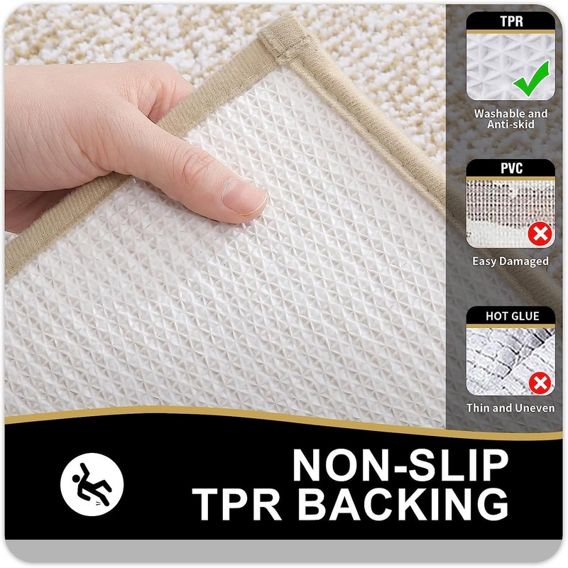 smiry Microfiber Non-Slip Bath Mats for Bathroom, Extra Soft Absorbent