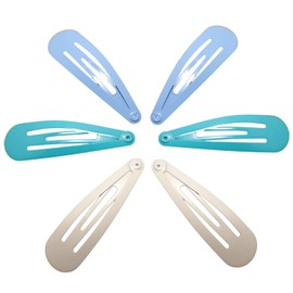Topkids Accessories 6pc Snap Hair Clips Mini Hair Clips Hair Clip Snap Hair Clips Metal Hair Clips Toddler Hair Clips Hair Accessories for Women& Girls Hair Accessories (White Green Blue)