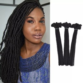 Freeshow 12" Dreadlock Extensions 40Pcs synthetic 1B# fiber hair Afro kinky loc