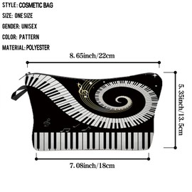 Livel lhood Music Lover Gift Piano Makeup Bag Cute Organizer Bag Travel Toiletry Zipper Pouch Gifts Piano Cosmetic Bag for Girls Women Pianists