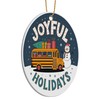 Joyful Holidays Round Ceramic Ornament 3 inches Featuring a Miniature
