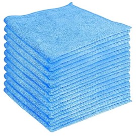 Microfibre Cleaning Cloths, Blue, 50-Pack, Lint-Free