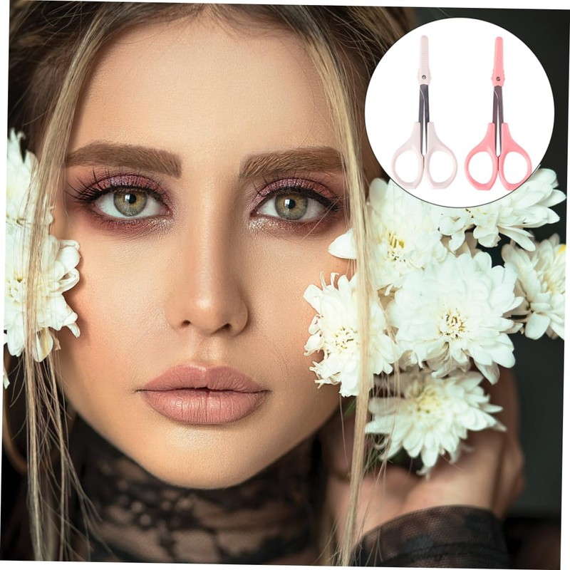 Minkissy 3sets Eyebrow Razor Eyebrow Trimmer Eyelash Scissors High Scissors