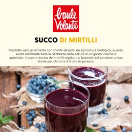 Baule volante Succo di mirtillo selvatico puro biologico - Bevanda naturale senza zuccheri aggiunti - Gusto autentico e intenso
