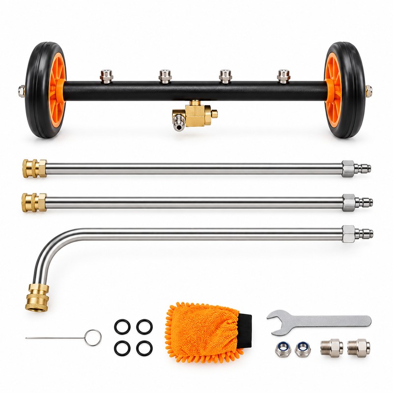 SucceBuy 16-Inch Pressure Washer Undercarriage Cleaner with 4 Nozzles, 4000
