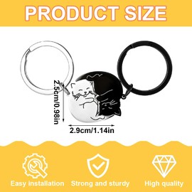 QIBZI 2 Pairs Women Cat Keychain Couple Pendant Gift Friendship Protection Keychain