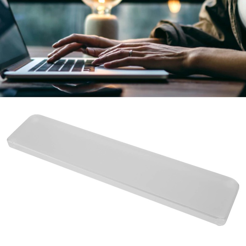 Keyboard Wrist Rest 0.4 to 0.6in Slope Ergonomic Clear Acrylic