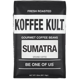 Sumatra Mandheling Ground Coffee - Fresh Roasted Coffee by Koffee Kult (32oz)