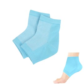 FUZVOL Moisturising Socks for Women&Men,Soft Cotton Open Toe Cracked Heel Socks,Gel Socks for Dry Cracked Heel,Hard Feet Skin Care,Feet Moisturizing(Blue)