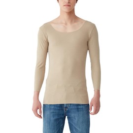 Gunze Long Sleeve, 8.5 Quarter Sleeves that are Hard to Protrude From Long T-shirts, In.T (Inte), Cut-off Series, Sweat Pad Included, Long T Compatible, Made in Japan, Moisturizing, Antibacterial