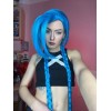 Jextech Peluca Jinx Doble Trenza 100cm League Of Legends Cosplay