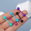 OUFER 14G 5PCS Soft Acrylic Tongue Bars Colorful Tongue Piercings
