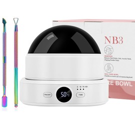 Electric Nail Soaking Bowl Heated Manicure Bowls Soak Off Acrylic Gel Polish Dip Powder Remover Machine, Adjustable Temperature 86°F-140°F More Comfortable, with Color Cuticle Pusher