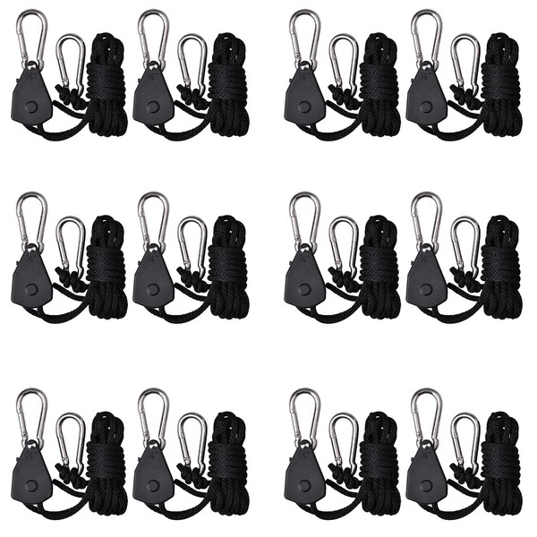 6 Pairs 1/8 inch Adjustable Heavy Duty Rope Hanger for