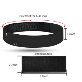 Running Belt Fanny Pack for Men Women Slim Waist Bag, Workout Fitness Phone Holder for Exercise Marathon Jogging-Black, black, One Size, Sport