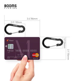 Booms Fishing CC1 Carabiner, Small, Set of 20, Stylish, Aluminum Alloy, Ultra Lightweight, Rust Free, Carabiner, For Outdoor Use, Fishing, Camping, 5 Colors (Black, Red, Green, Yellow, Blue)