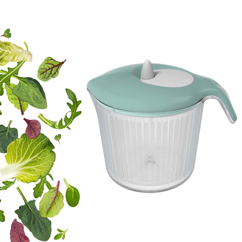 Biesse Casa Salad Spinner, Polypropylene, Aquamarine, 18 x 24.8 x