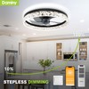 DAMINY 20" Black Modern Ceiling Fans with Lights and Remote,