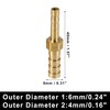 X AUTOHAUX 2 Pcs 6mm-4mm Straight Shaped Hose Barb Brass