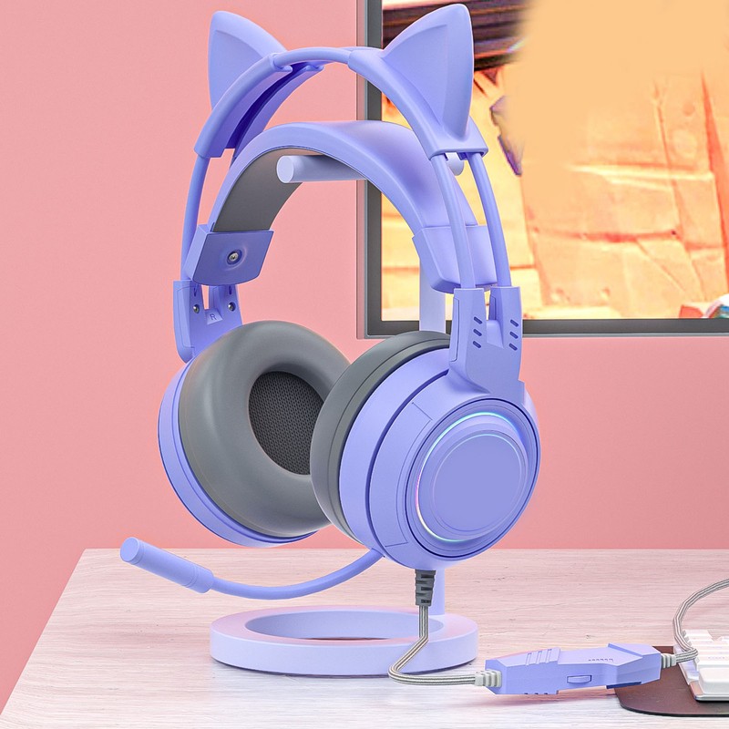 Cat Ear Headphones with Noise Reduction Mic for Girls All