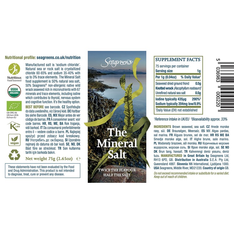 Seagreens, Seaweed & Sea Salt, The Mineral Salt (75g)