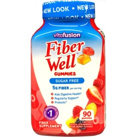 Vitafusion Fibre Well Adult Supplement Gummies, 10g of Fibre, 90 Count (22-day supply), Packaging may vary