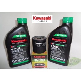Kawasaki OEM ENGINE OIL CHANGE KIT, (2) OIL 10W-40 & (1) OIL FILTER 49065-7010,490