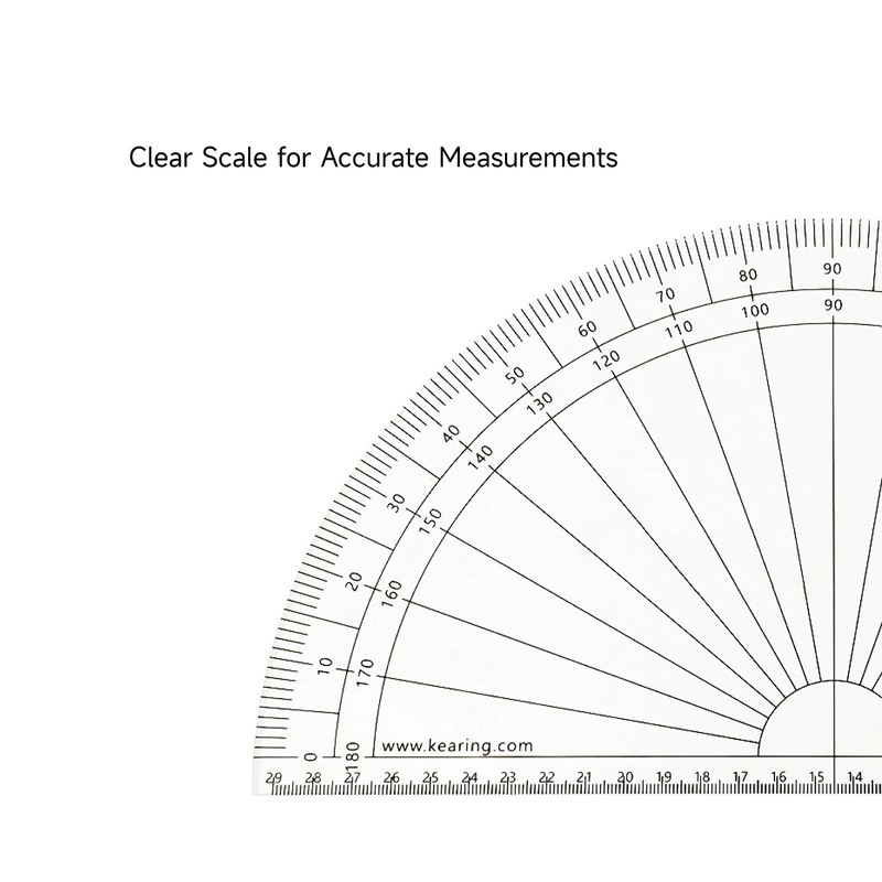 Kearing Large 30cm Clear Protractor for School, Woodworking, Office Supplies,