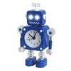 Diskary Robot Alarm Clock,Stainless Metal Non-Ticking Wake-up Clock with Flashing