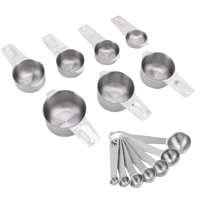 14Pcs/Set Measuring Cups Spoons Kit with Scales Food Grade Stainless