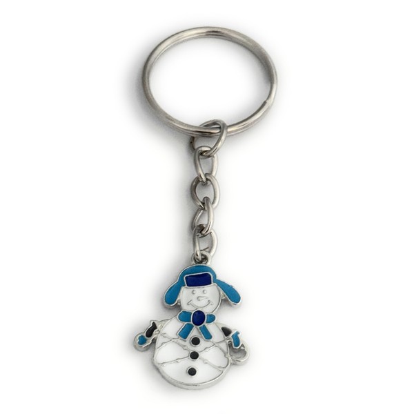 FizzyButton Gifts Snowman with Hat and Scarf Keyring Key Ring