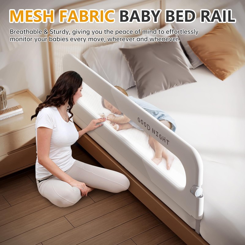 strenkitech Foldable Toddler Bed Rails - Kids Guard Bumper for