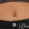 Initial Dangle Belly Button Rings | Embellished with CZ Crystals